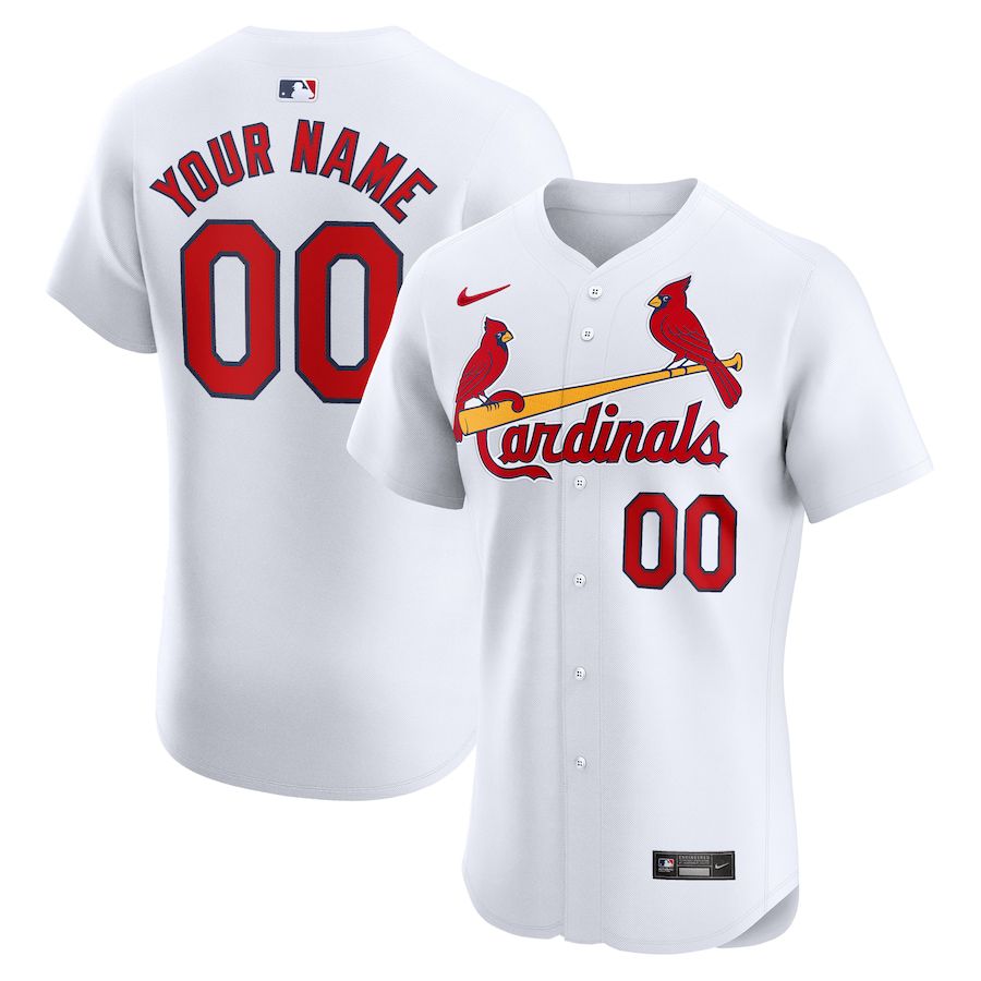 Men St. Louis Cardinals Nike White Home Elite Custom MLB Jersey->customized mlb jersey->Custom Jersey